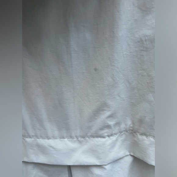 Eileen Fisher long zip & button up oversized raincoat rain jacket with hood bone - Picture 10 of 12